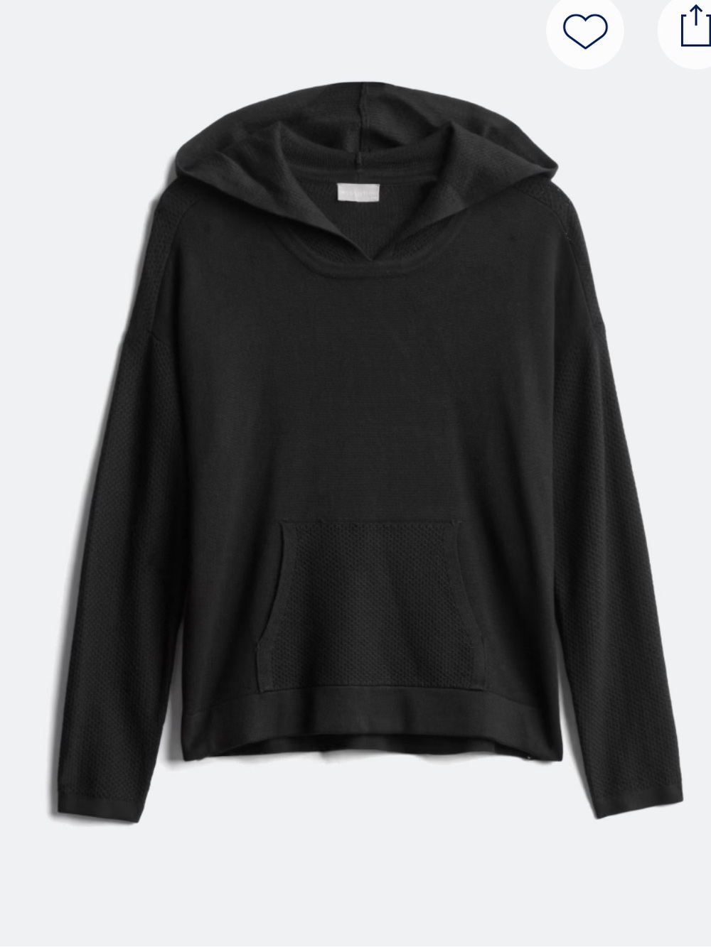 Black Hooded Knit Pullover Sweater